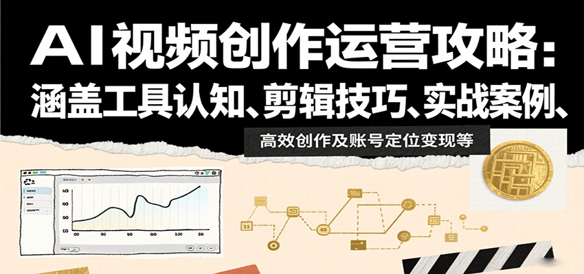 AI视频创作运营攻略：涵盖工具认知、剪辑技巧、实战案例、高效创作及账号定位变现等-焱冰网创资源库