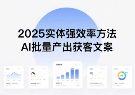 实体强效率方法：AI批量产出获客文案，2025年普通人拥抱AI，实现实体创收-焱冰网创资源库