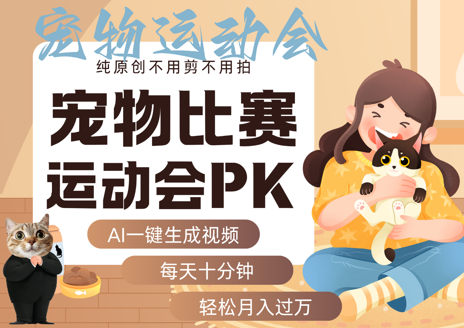 AI萌宠运动员跳水 射击 篮球 足球比赛 每天十分钟 附详细提示词文案库 代替做…-焱冰网创资源库