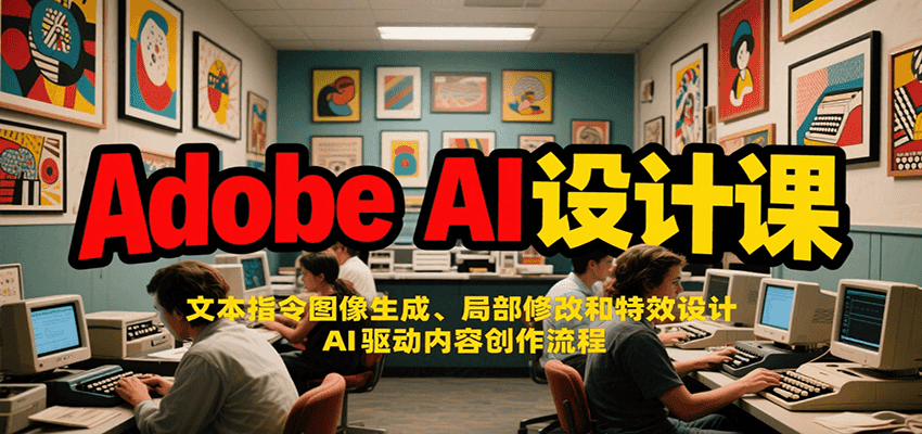Adobe AI设计课：文本指令图像生成、局部修改和特效设计，AI驱动内容创作流程-焱冰网创资源库