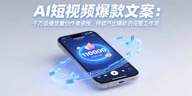 AI短视频爆款文案:千万级播放量创作者亲授,持续产出爆款的完整工作流-焱冰网创资源库